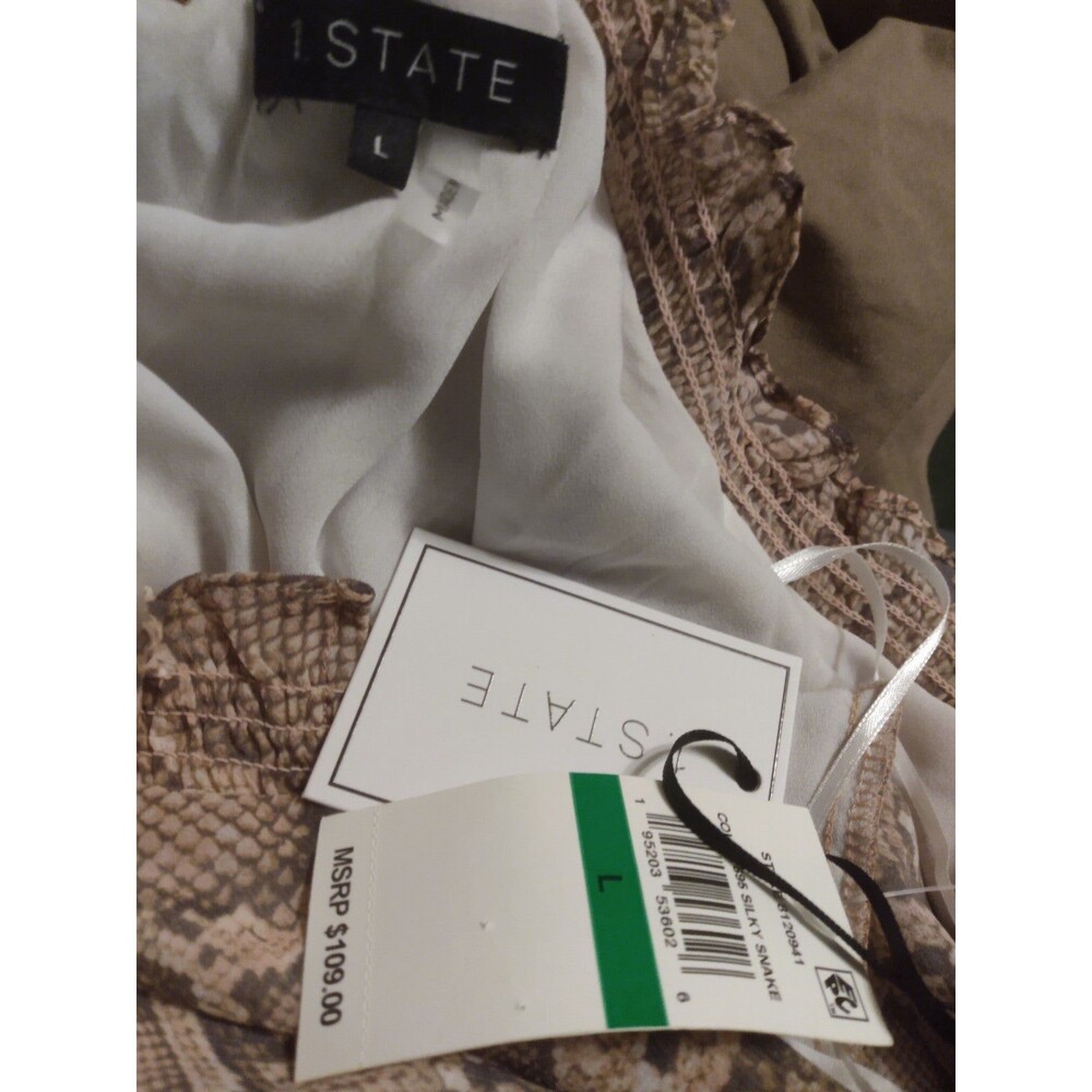 1.State Womens Snake Print Hi-Low Daytime Maxi Dress L - Picture 7 of 7